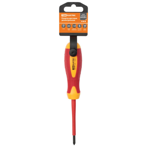 Отвёртка TDM ELECTRIC крестовая диэлектрическая PH1x80