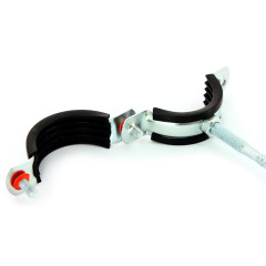 Хомут Uni-Fitt 2 1/2" (75-80 мм) с резиновым уплотнителем, шпилькой и дюбелем