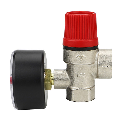 Клапан предохранительный VARMEGA мембранный VM16614 ВР-ВР, 1/2", 3 бар, с манометром