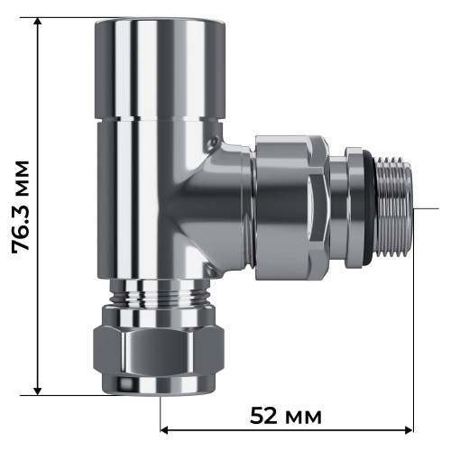 Набор термостатический трехосевой Royal Thermo Design Pro 15мм М30х1,5 (Хром)