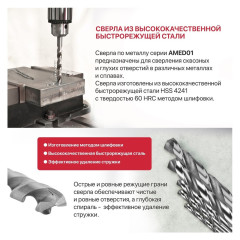 Сверло P.I.T. металлу 4,0x75мм (AMED01-0004)