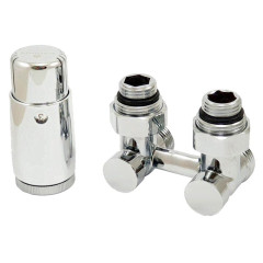 Комплект узла нижнего подкл SCHLOSSER угловой STANDARD 3/4" (хром) с термоголовкой М30х1,5, ниппеля 1/2"Х3/4"