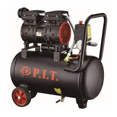 Компрессор P.I.T. PAC24-C1 (0,6кВт, 110 л/мин, 24л, 8бар, 2 цил, 1 выход, пр.привод, безмасляный)